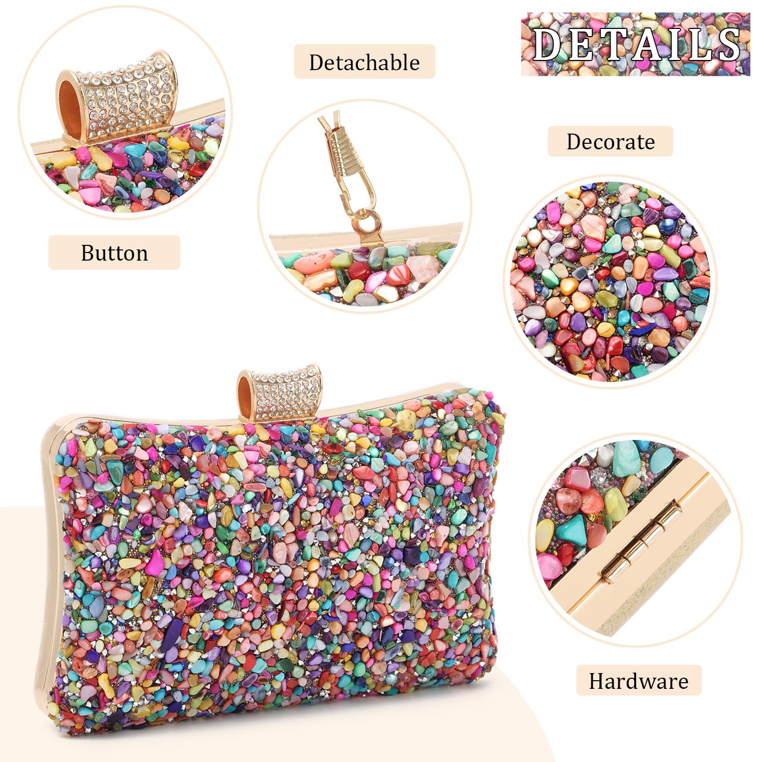 Vintage embrague noche bolsos cena bolsas damas Pures boda fiesta bolso monedero