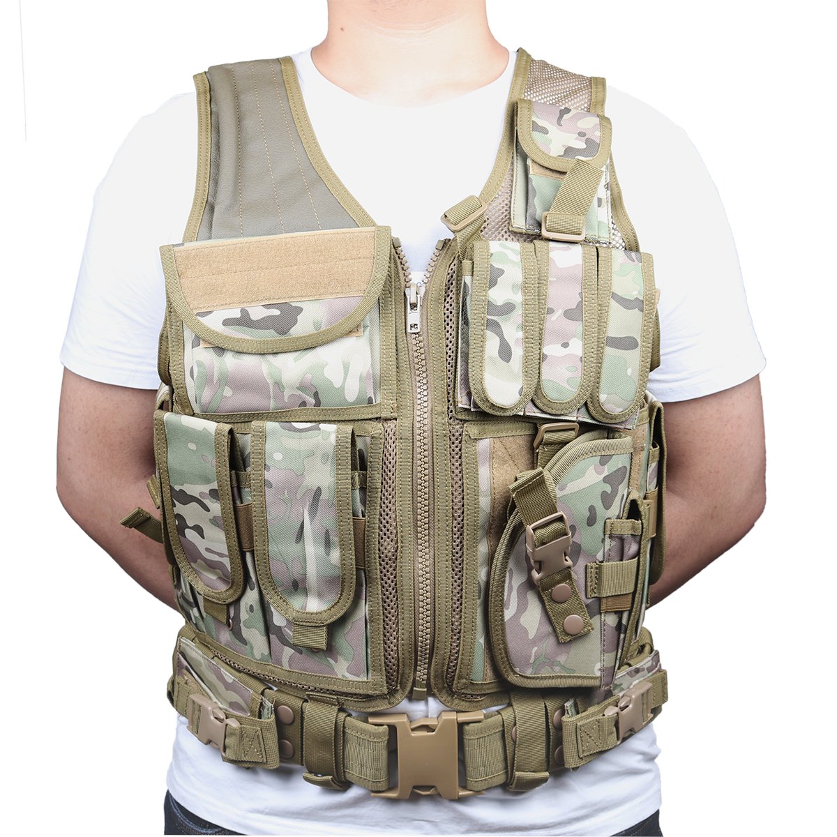 Goetland Gilet Tattico Softair in Poliestere 600D Maglia per Tattico Militare Gilet da Caccia per all' Aperto Campeggio Escursionismo S-XXL