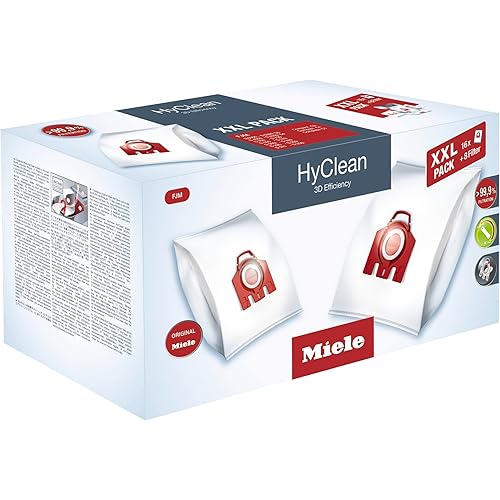 Miele 10408420 XXL Pack HyClean 3D FJM, Vacuum Cleaner Bags, Reliably Keeps Dust inside the Vacuum Cleaner