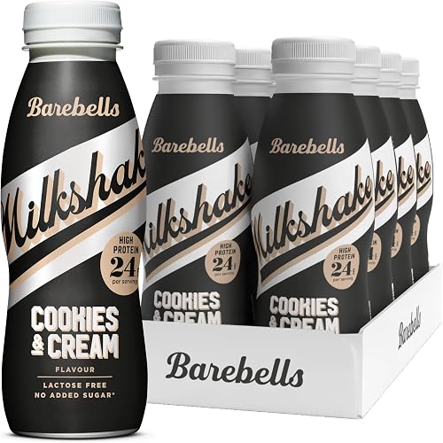 Barebells Protein Shake – 24g High Protein Milkshake, Lactose-Free, Ready to Drink, Low Carb – 8x330ml (Cookies & Cream)