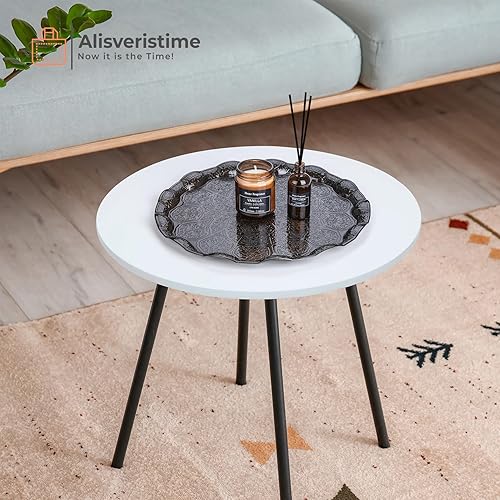 Miniatura 9 de Alisveristime Bandeja turca otomana para servir té y café, 13.60 pulgadas, metal con motivos tradicionales, disponible en cinco colores (gris)