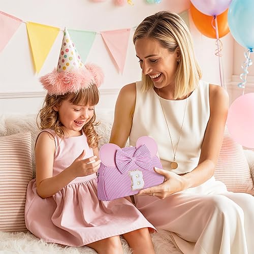 Miniatura 5 de Regalos de Navidad para nietos, bolsa de cosméticos con inicial, bolsa de maquillaje de viaje, regalos de cumpleaños personalizados para niños, Rosa