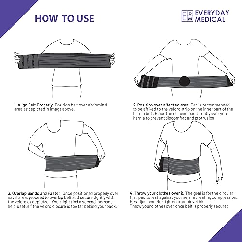Miniatura 8 de Everyday Medical - Cinturón de hernia umbilical - Carpeta abdominal de tela transpirable para soporte de hernia - Alivio rápido para hernias