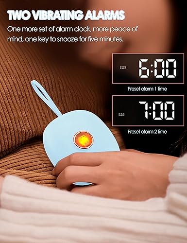 Miniatura 4 de Dpofirs Reloj despertador para sordos, efecto de vibración, pantalla LED, reloj despertador digital, baterías incluidas, dibujos animados, dos