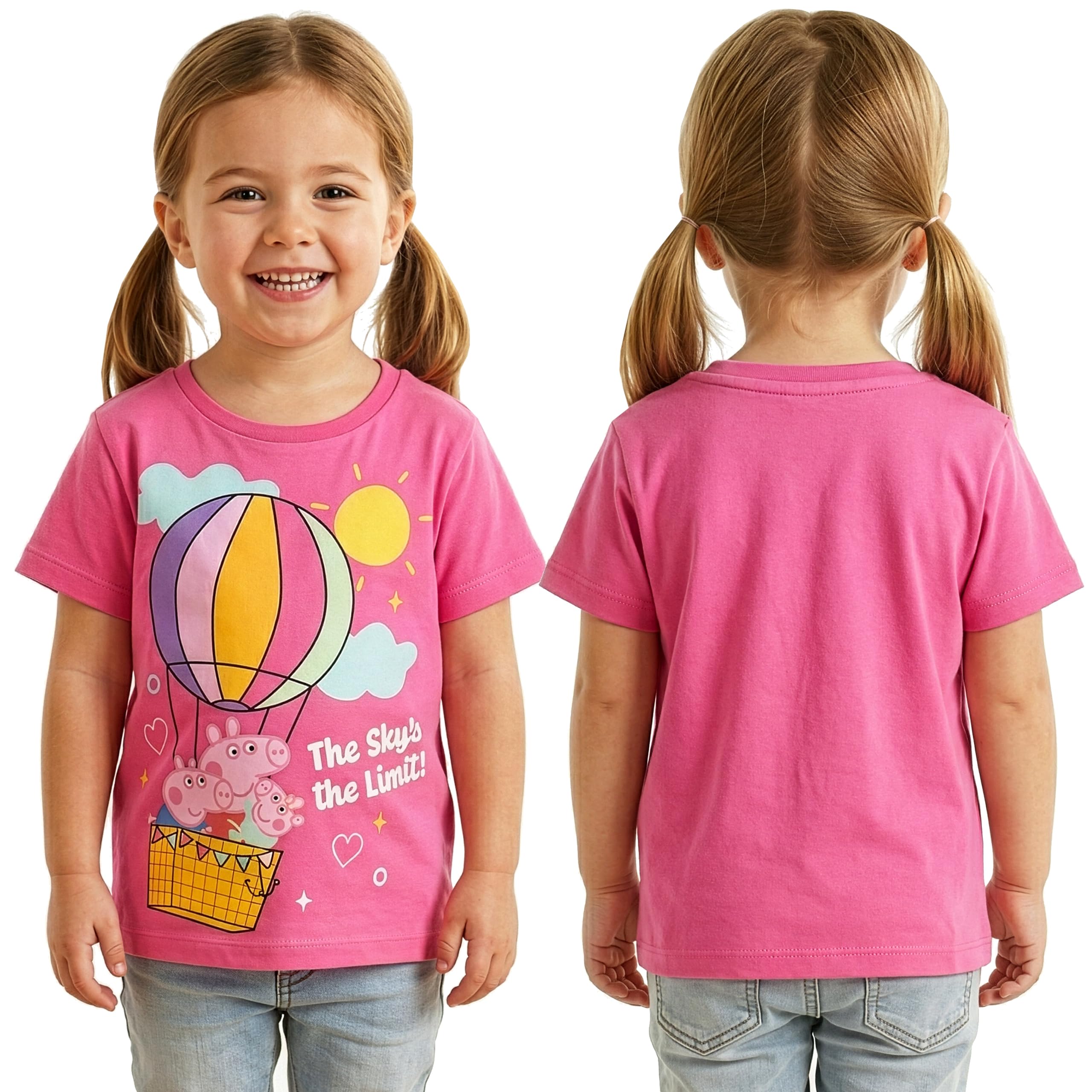 Peppa Pig Camisetas Niña Pack de 3, Camiseta Niña Manga Corta, Ropa Niña con Peppa, George y Evie