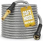 Bionic Steel Pro Metal Garden Hose 100ft, Rust Proof 304 Stainless Steel Water Hose with Brass Fittings, Flexible & Heavy Duty Hose, Lightweight, Kink Free & Easy Coil Outdoor Hose- 2021 Model