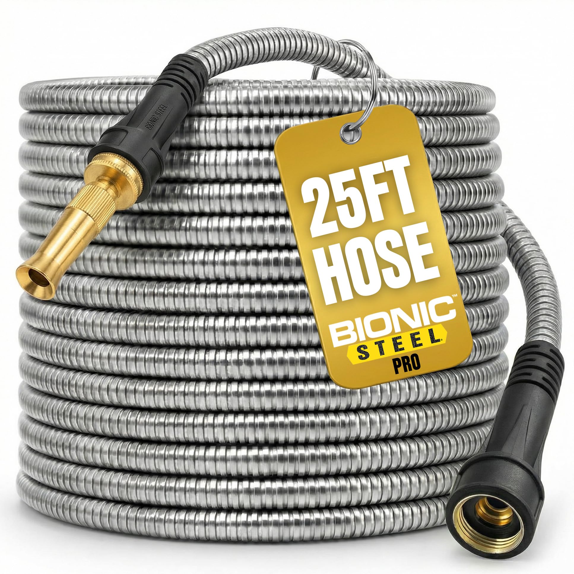 Amazon.com: Bionic Steel Pro 25 FT Garden Hose with Nozzle, 304