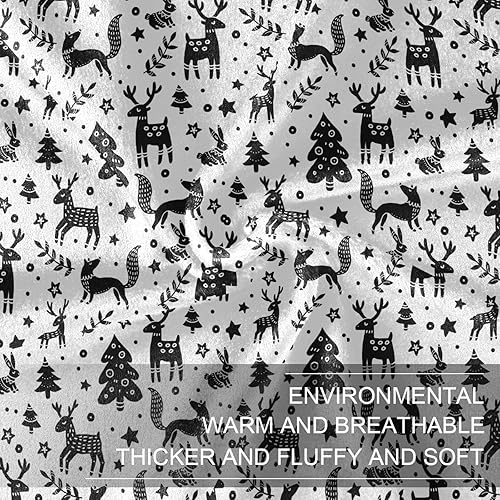 Miniatura 7 de Christmas Pattern Forest Animals Trees Soft Flannel Fleece Blanket, Cozy Holiday Sofa Throw Blanket Adults Kids Travel Throws 60x90 Inches