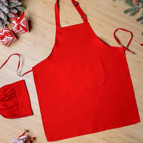 Miniatura 5 de SATINIOR Disfraz de chef de 2 piezas para mujeres y hombres, juego de delantal para adultos, delantal de panadero, sombrero para cocinar y cosplay