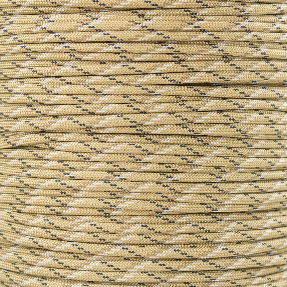 PARACORD PLANET 10 20 25 50 100 Foot Hanks and 250 1000 Foot Spools of Parachute 550 Cord Type III 7 Strand Paracord (Golden Camo 250 Foot Spool)