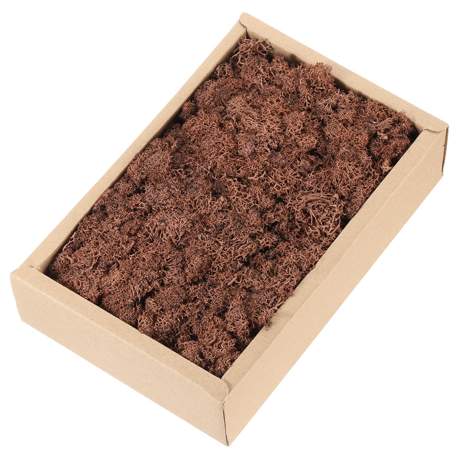 MECCANIXITY 7.8oz Preserved Reindeer Moss, Coffee Decorative Artificial Fake Moss for Potted Plants Indoor Crafts Lichen Centerpieces Decor
