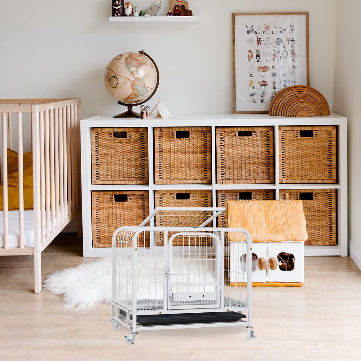 2pcs Tray Commode Liners Crate Pads for Dog Cages Crates Metal Crate Pet Cage Supplies Dog Crate Kennel Pet Plate Large Dog Stainless Steel