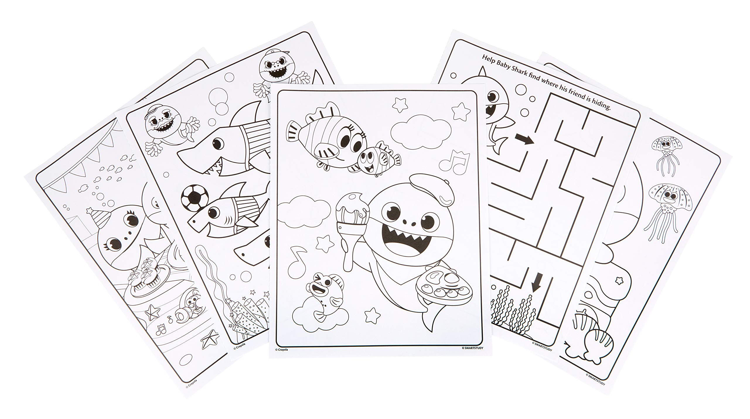 Crayola Baby Shark Coloring Book, Baby Shark Coloring Pages, 40 Pages ...