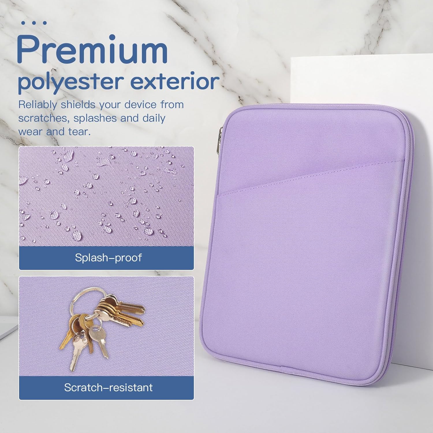 Dadanism 9-11 Inch Tablet Sleeve Bag Carrying Case for iPad (A16) 11th Gen 11", iPad 10th Gen 10.9" Air 5/4, i-Pad Air/Pro 11", i-Pad 9/8/7th, Galaxy Tab A9+ Plus 11", Remarkable 2 10.3", Grey Purple - Image 4