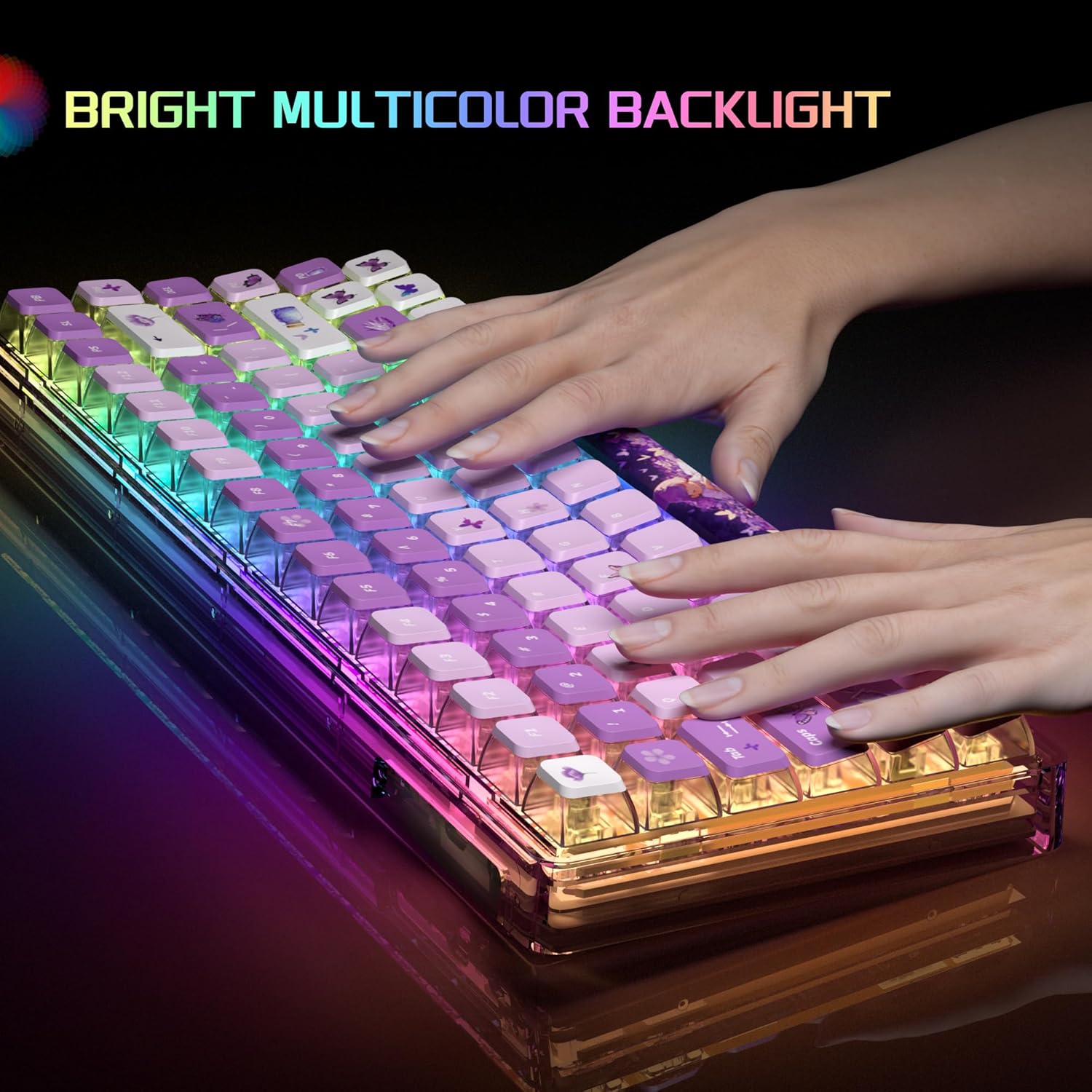 MageGee Light84 keyboard with bright multicolor RGB backlight