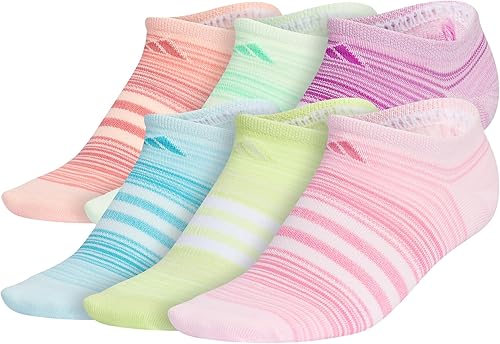 adidas Calcetines invisibles Superlite para niñas (6 pares)