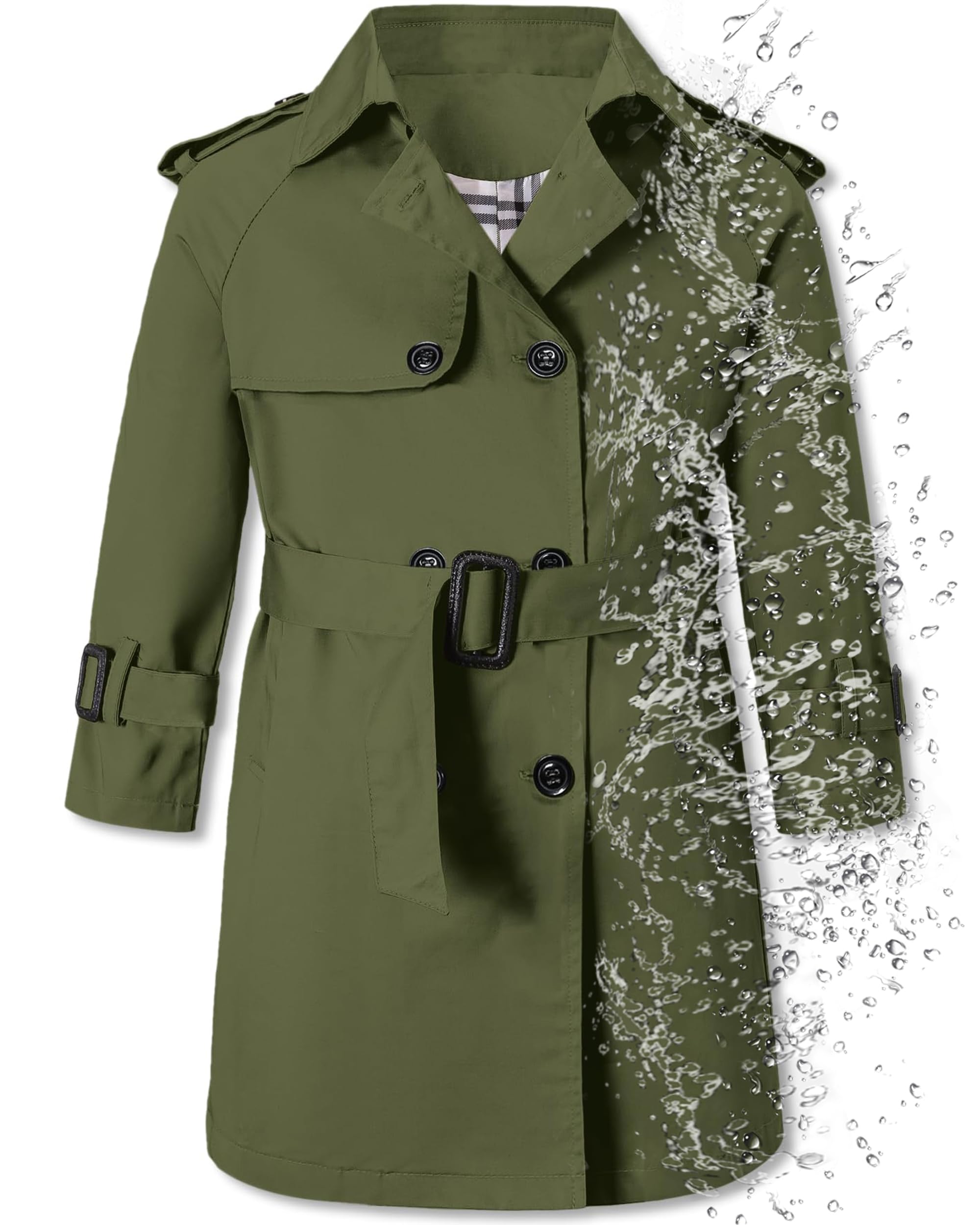 Betusline Boys Waterproof Trench Coat Double Breasted Jacket Dress Coats