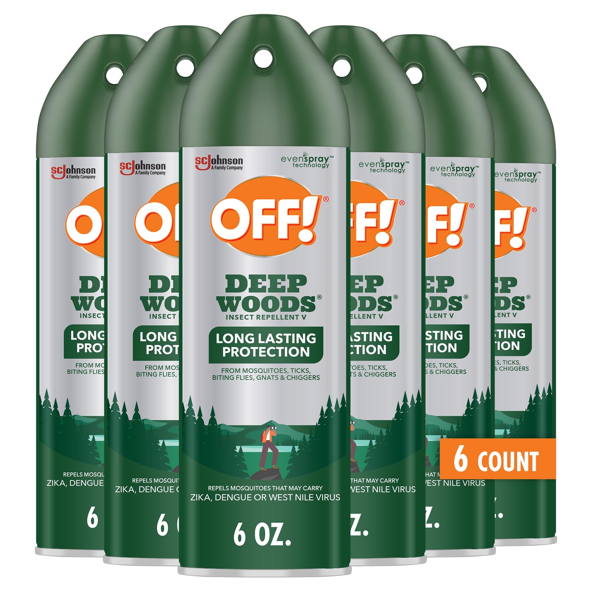 Deep Woods Insect Repellent Spray with 25 Percent DEET Provides up to 8 Hours of Mosquito Protection 6 Ounce (Pack of 6)