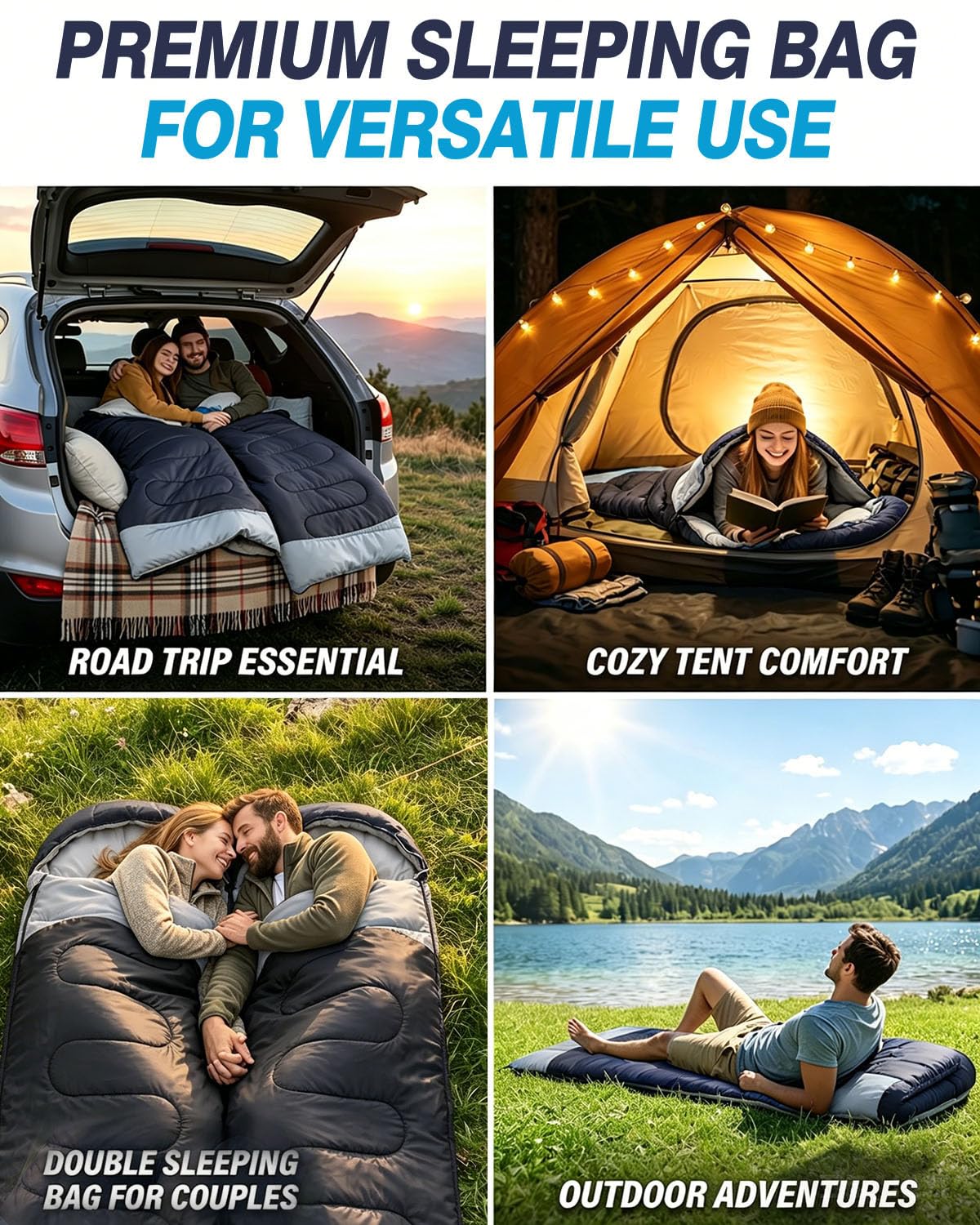 Maraiss Warm 3-4 Season Sleeping Bag for Adults & Teens, Compact & Lightweight - Image 7