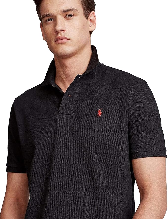 Black polo shirt with red horse Clearance