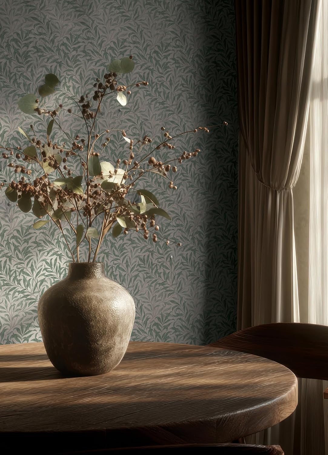 NuWallpaper x Morris & Co. Willow Boughs Bayleaf Peel and Stick Wallpaper, MCS6619