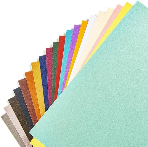 Gartful Papel de cartulina brillante, 20 colores surtidos, 8.5 x 11 pulgadas, cubierta de 90 libras, papel perlado brillante para flores de