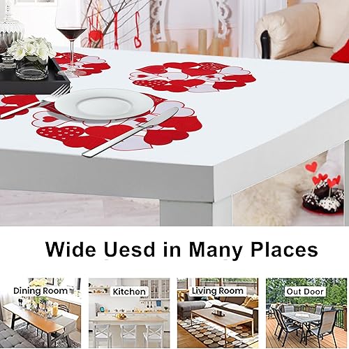 Miniatura 5 de Simplebrand Juego de 4 manteles individuales para el día de San Valentín, manteles individuales redondos de 15 pulgadas para aniversario de boda,