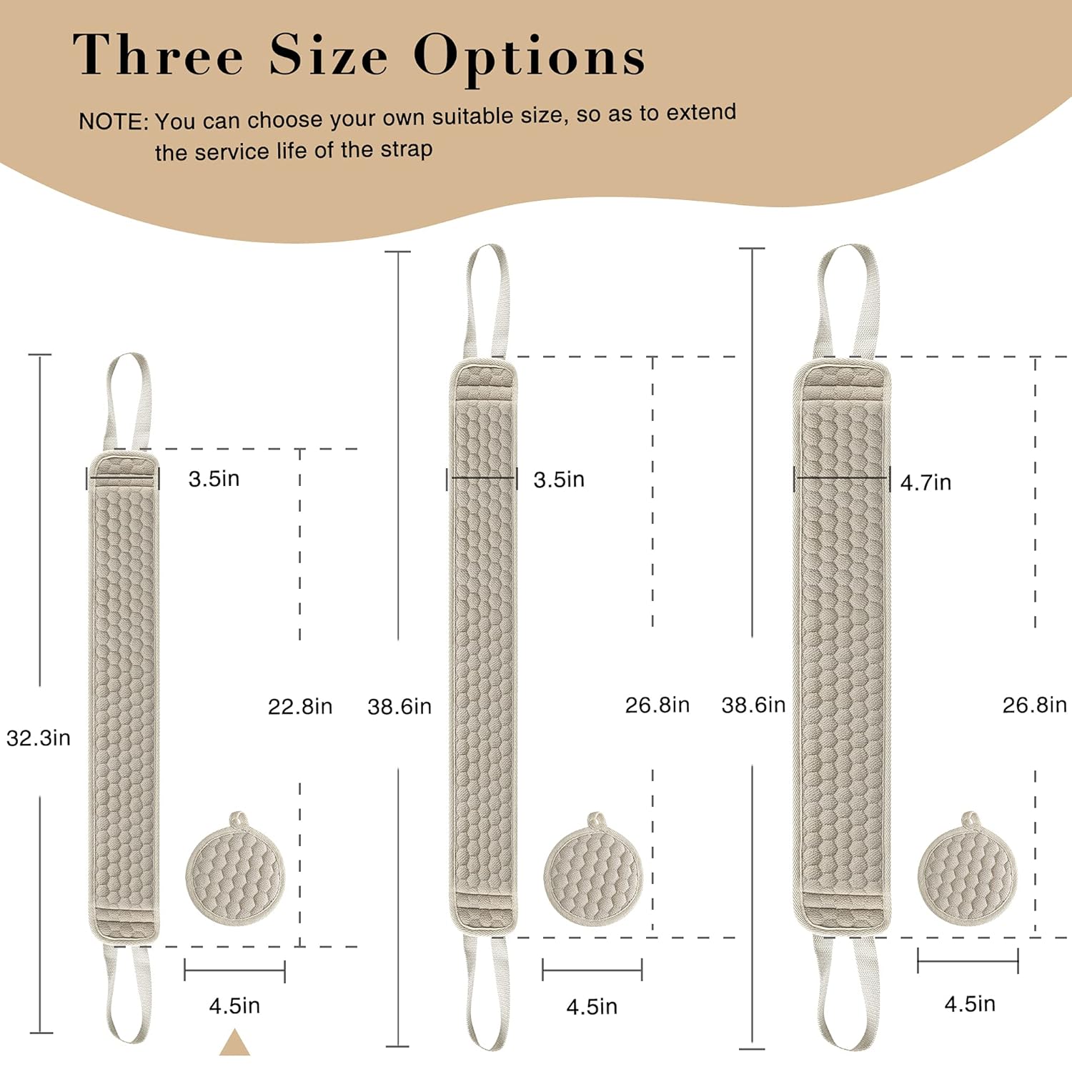 Suntee Exfoliating Back Scrubber& Exfoliating Sponge Pad Set for Shower, Bath Shower Scrubber for Women, Luffa Scrubber to Deep Clean Relax Your Body (32.5 inch Length 3.5 inch Width) : Beauty & Personal Care