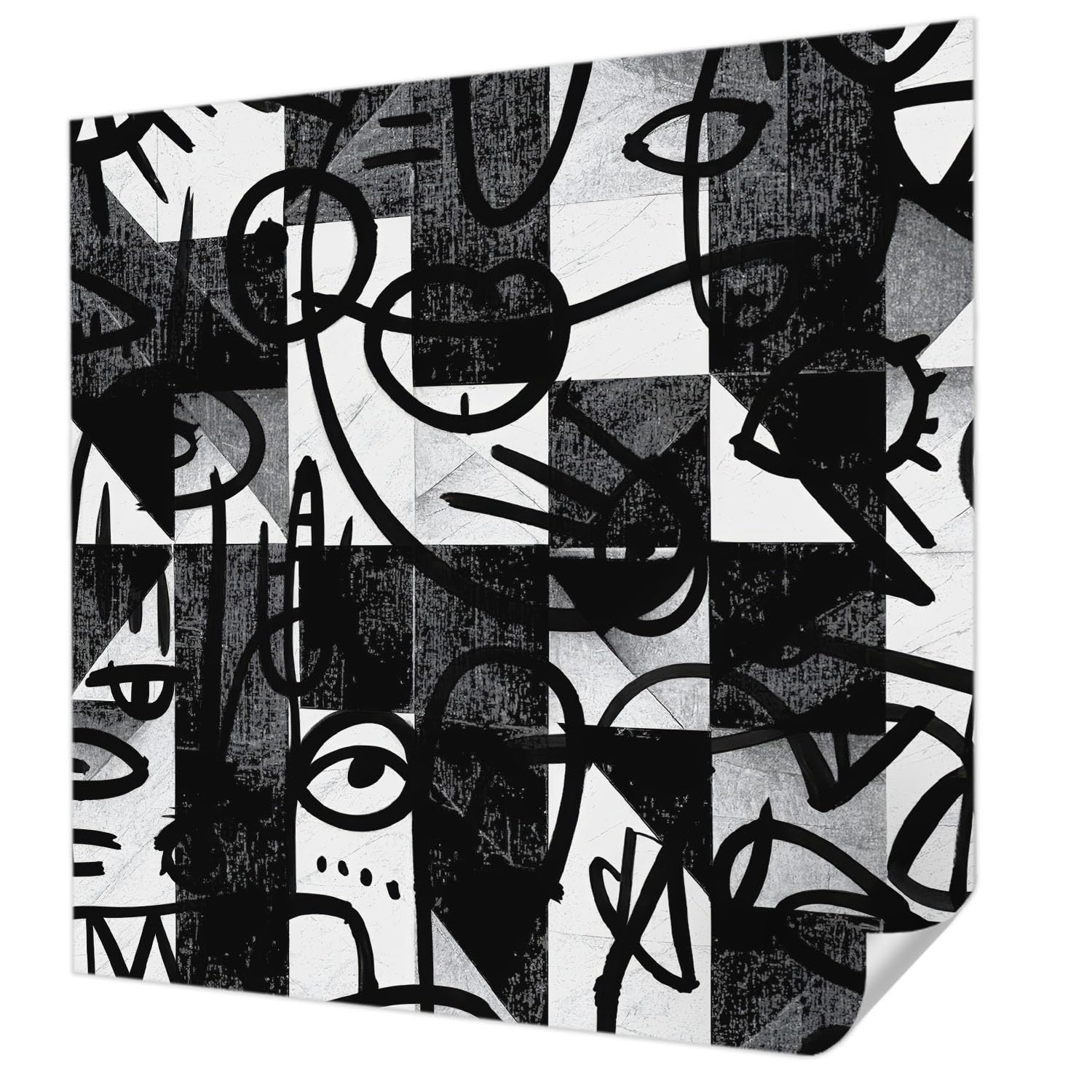 Revêtement mural autocollant 250x250 cm Tulup Dessiner le chaos salon