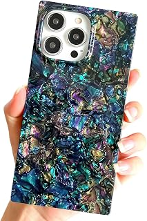 Compatible with iPhone 15 Case Rectangle for Women,Luxury Sparkle Colorful Shell Protective Soft Slim Girly Cover Designed for iPhone 15-6.1 inch (Black Shell)