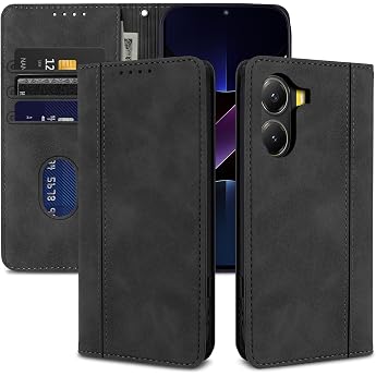 laddutoi Compatible with Poco X7 Pro Case Xiaomi Poco X7 Pro Case Lightweight Slim PU Leather Magnetic Card Storage Shockproo