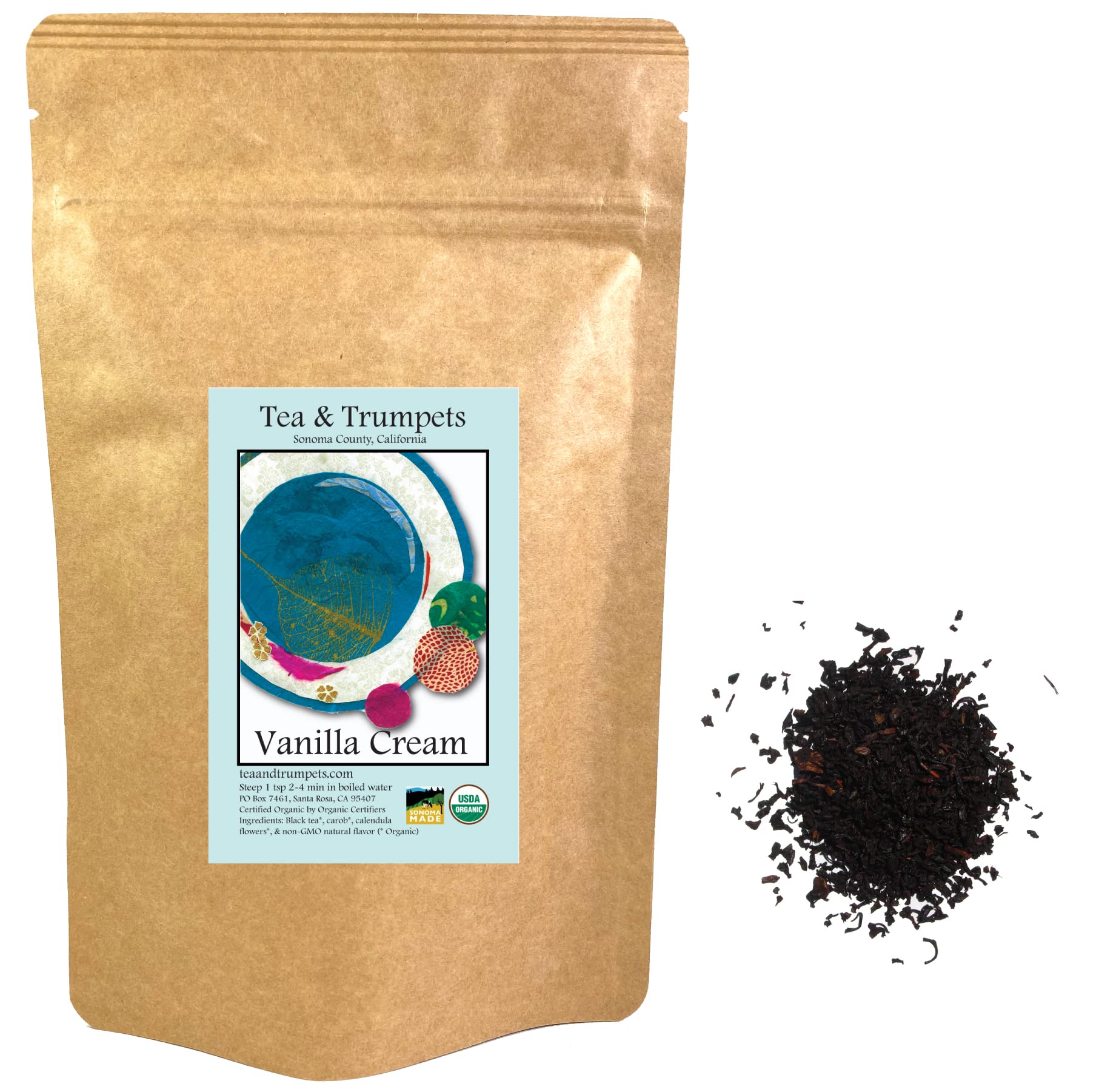 USDA Organic Vanilla Cream Loose Leaf Black Tea 1 LB (16 oz)