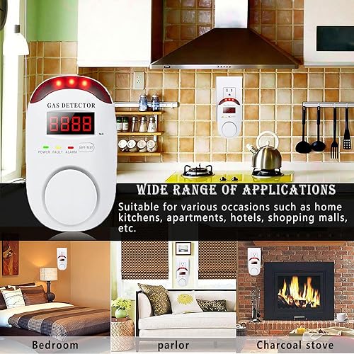 Miniatura 5 de Detector de gas natural enchufable para el hogar y RV Detector de fugas de gas para GNL, GLP, metano, 2 unidades