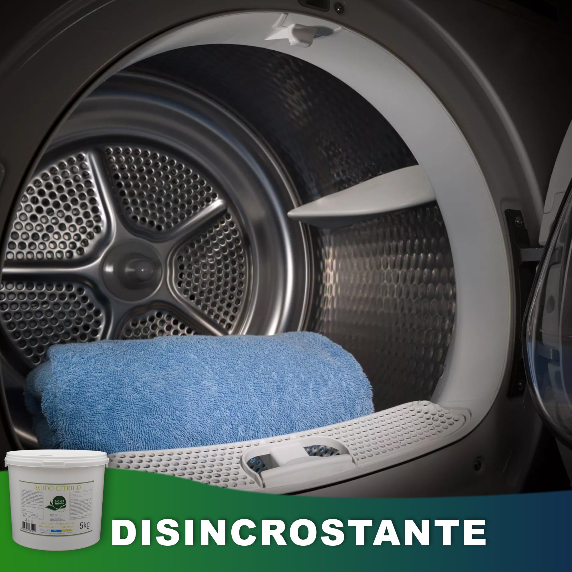 Zitronensäure 5 kg für die Waschmaschine zur Reinigung - Natürlicher Entkalker für die Spülmaschine - inklusive kostenloser Probe Allzweckwaschmittel