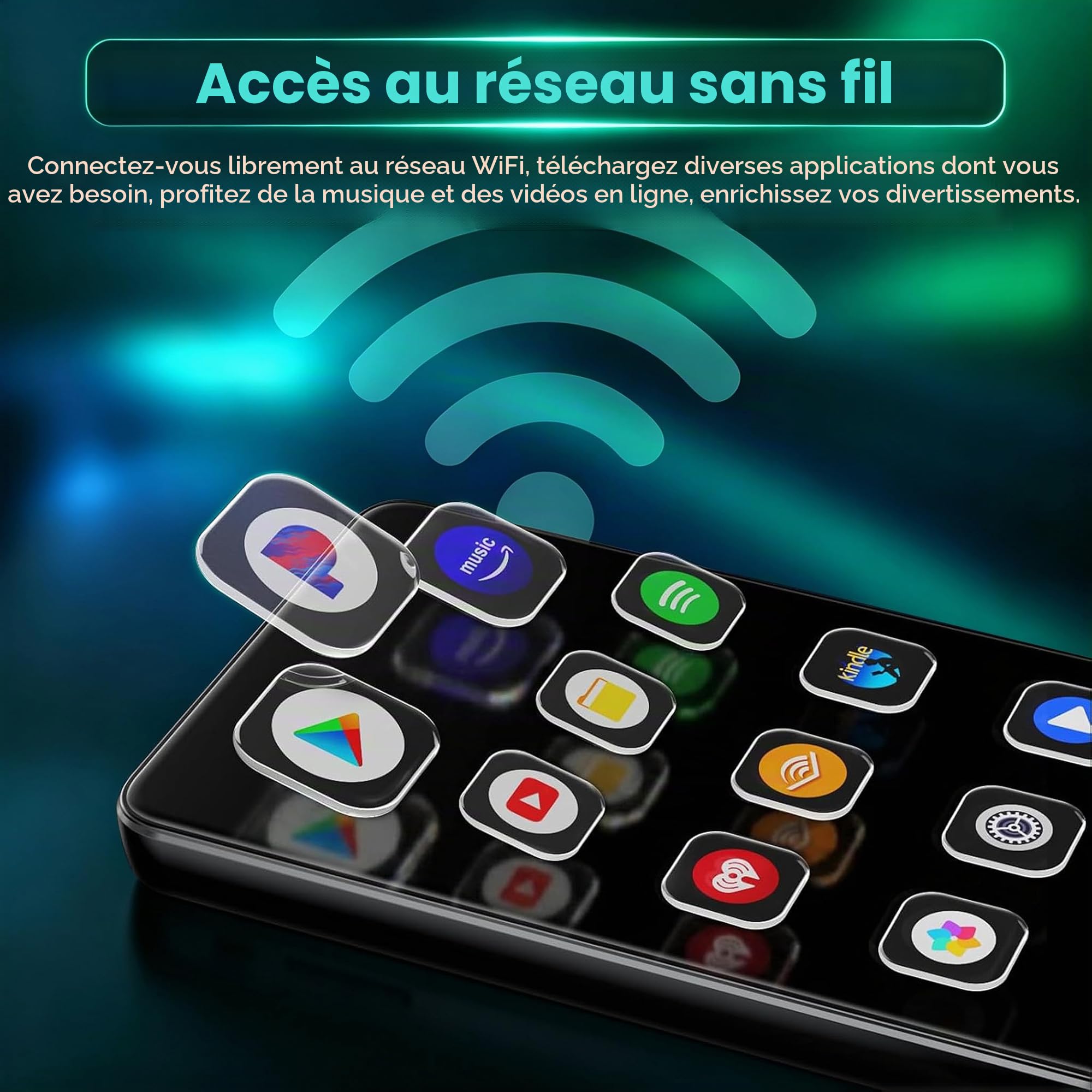 32 Go Lecteur MP3 avec Bluetooth et WiFi, Diofox M9 MP3 MP4 Player Android 13 OS, Amazon Music, Deezer, Audible, E-Book, Lecteur de Musique Portable HiFi à écran Tactile 4,02 Pouces Spotify - Noir