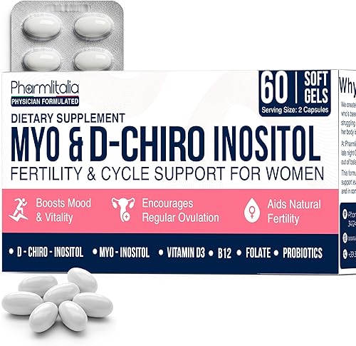 Suplemento de mio-inositol y D-Chiro inositol para mujeres  Equilibrio hormonal y apoyo ovárico saludable  Mezcla de mio-inositol 401 con folato,
