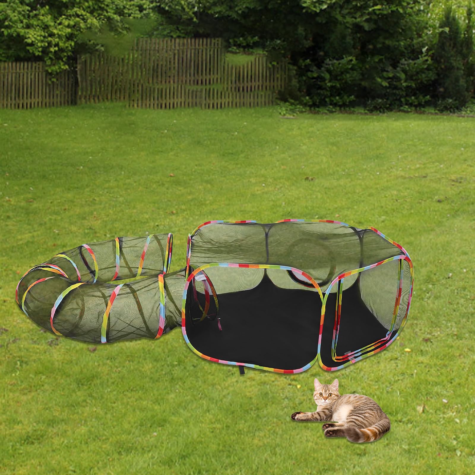Túnel para Gatos al Aire Libre, Plegable y Portátil, Recinto Seguro