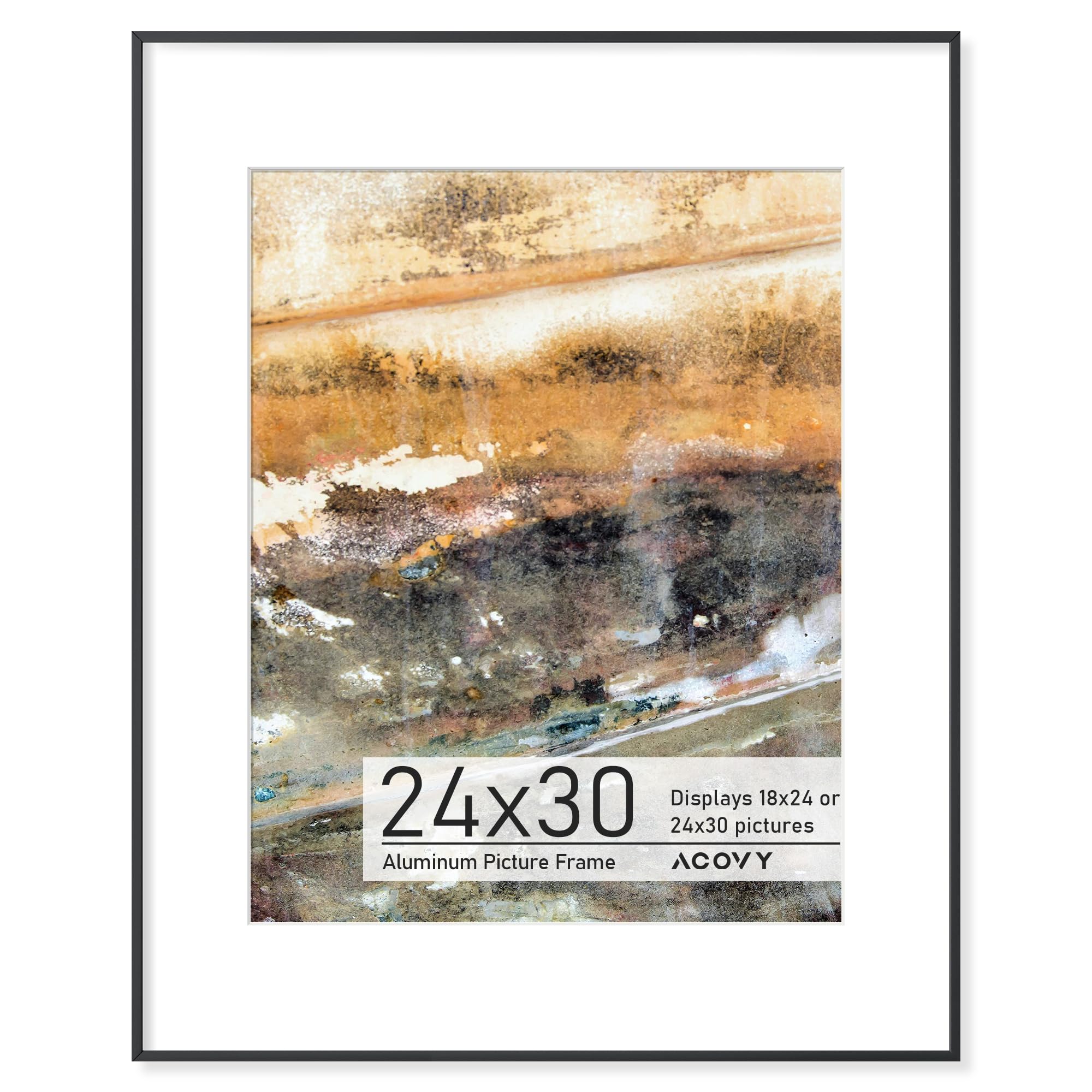 Marcosページ Acovy 24x30 Poster Frame, 24x30 Frame with Mat for 18x24, Premium