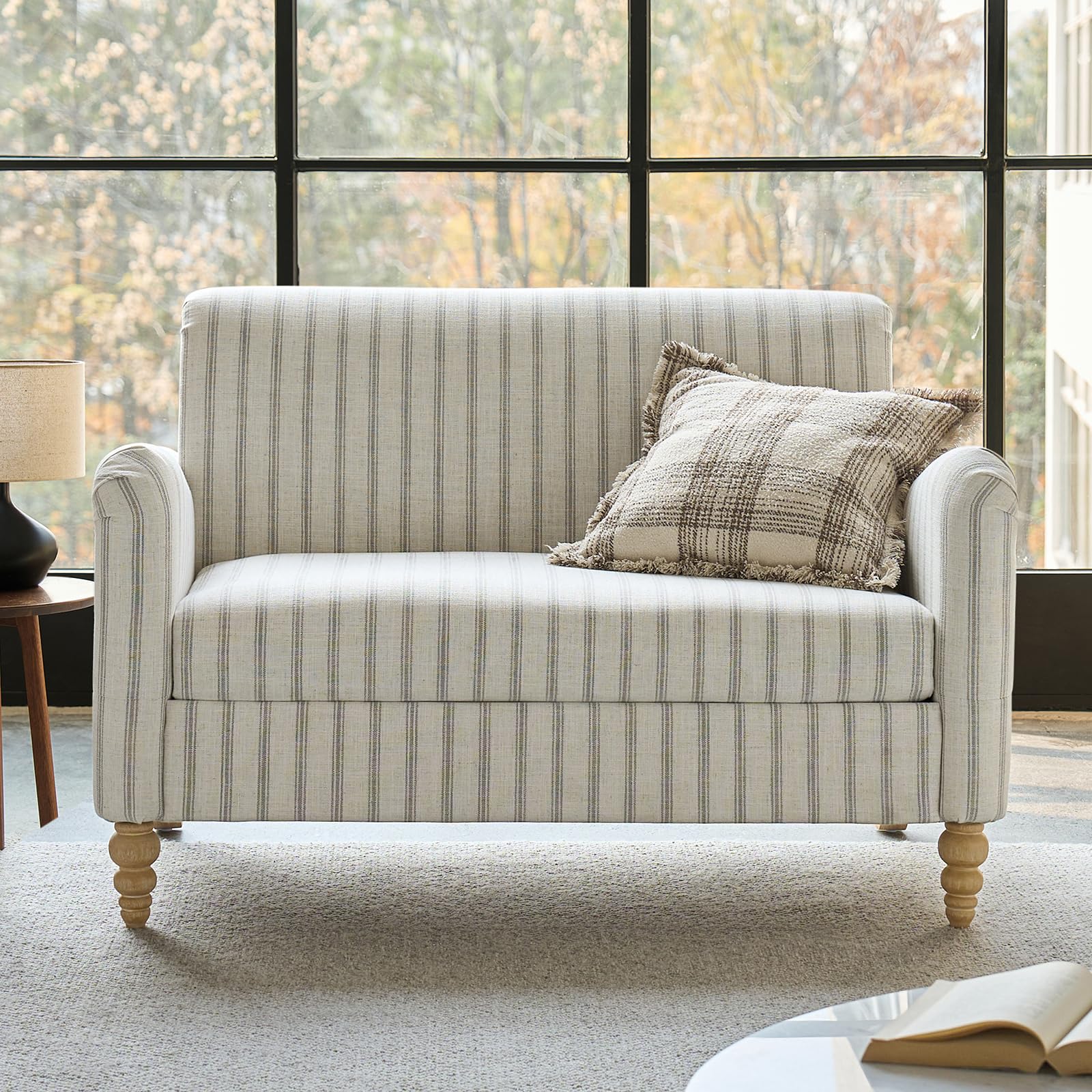 HULALA HOME 50.5" Stripe Loveseat Sofa