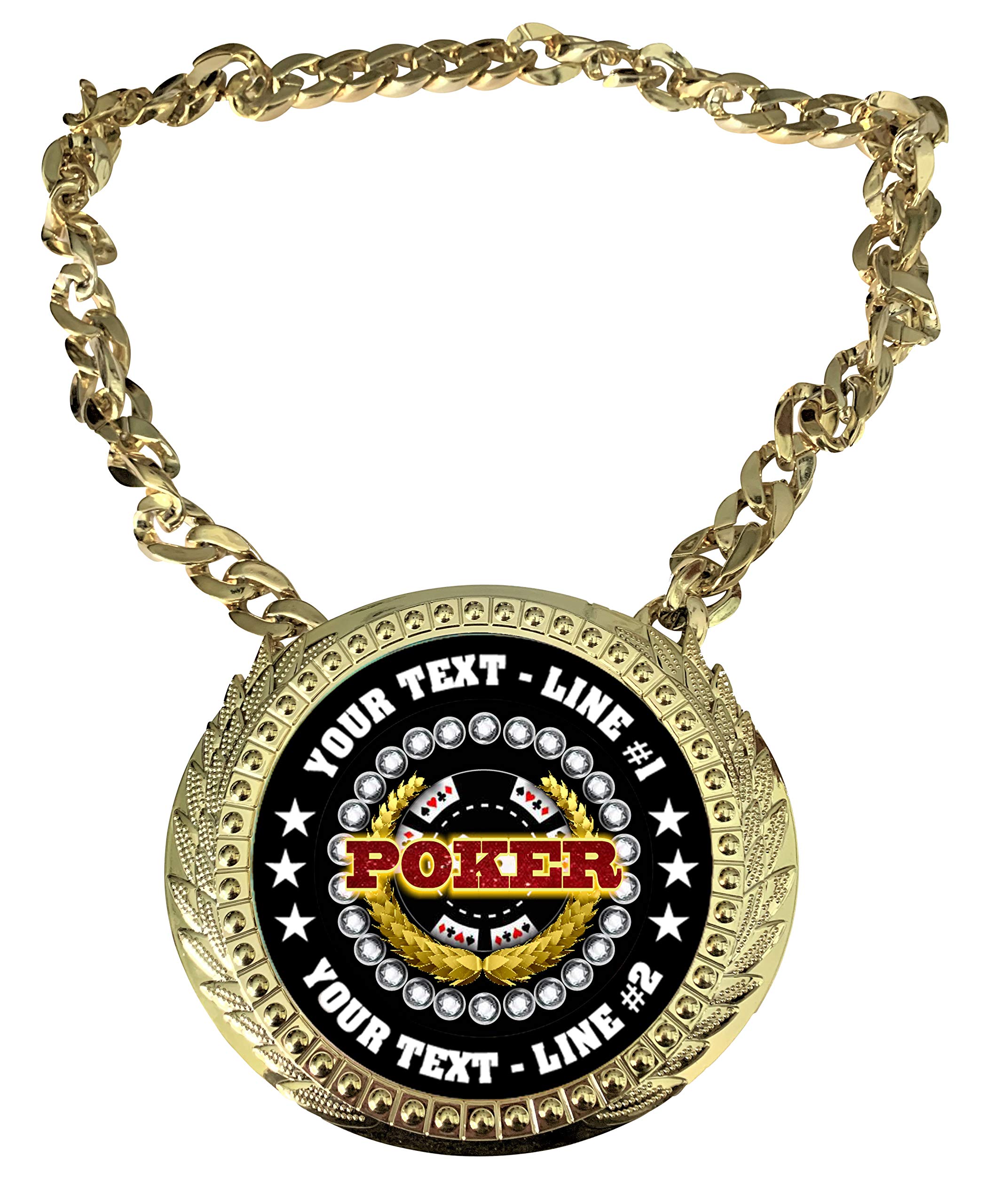 Express Medals Custom 1st First Place Champ Chain Trophy With 2 Lines Of Personalized Text On A Large Rigid 900361