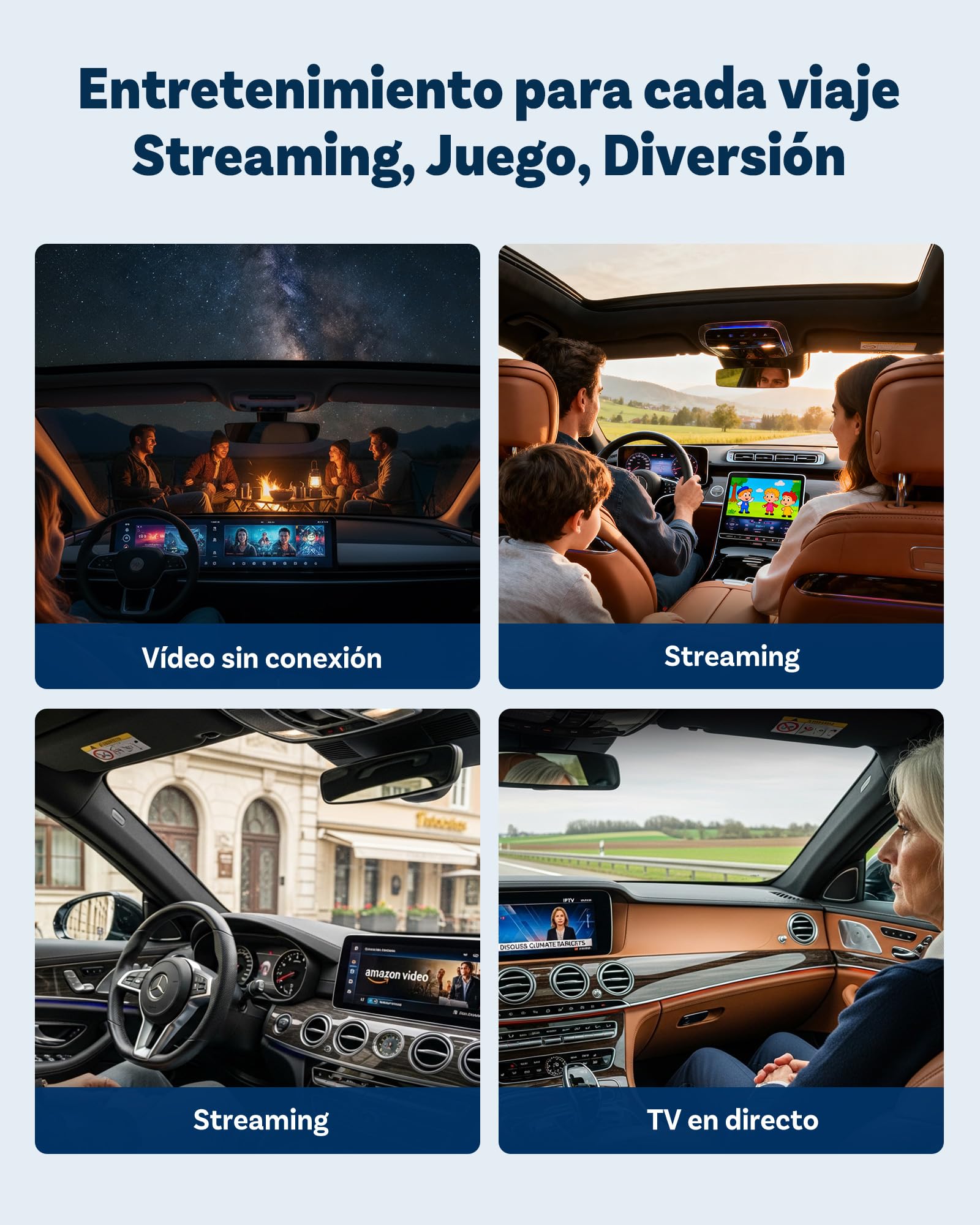 OTTOCAST Play2Video Ultra, 2026 Upgrade Adaptador Wireless CarPlay Android Auto AI Box con Android 12, Streaming Apps Netflix Youtube, WiFi 5GHz, Diseño Compacto