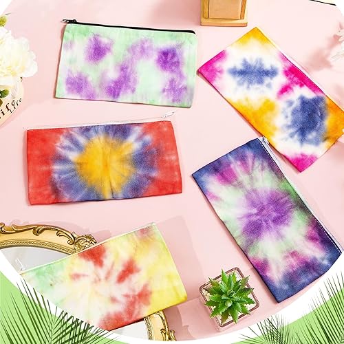 Miniatura 7 de Silkfly 30 bolsas de maquillaje de algodón para teñido anudado, artículos para teñido anudado, bolsa de cosméticos de algodón en blanco, bolsas