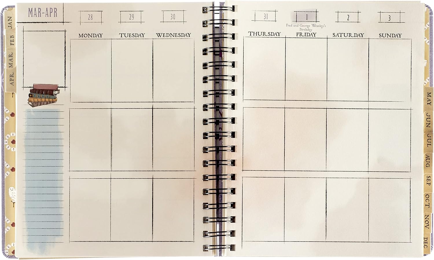 Conquest Journals Harry Potter Hogwarts 2022 Dated Weekly Planner, Limited Edition, Vertical Format, Wrapped Book Board Cover, Spiral Bound, 4 Sticker Sheets, Elastic Closure Strap, Bookmark, 7.5"x9"