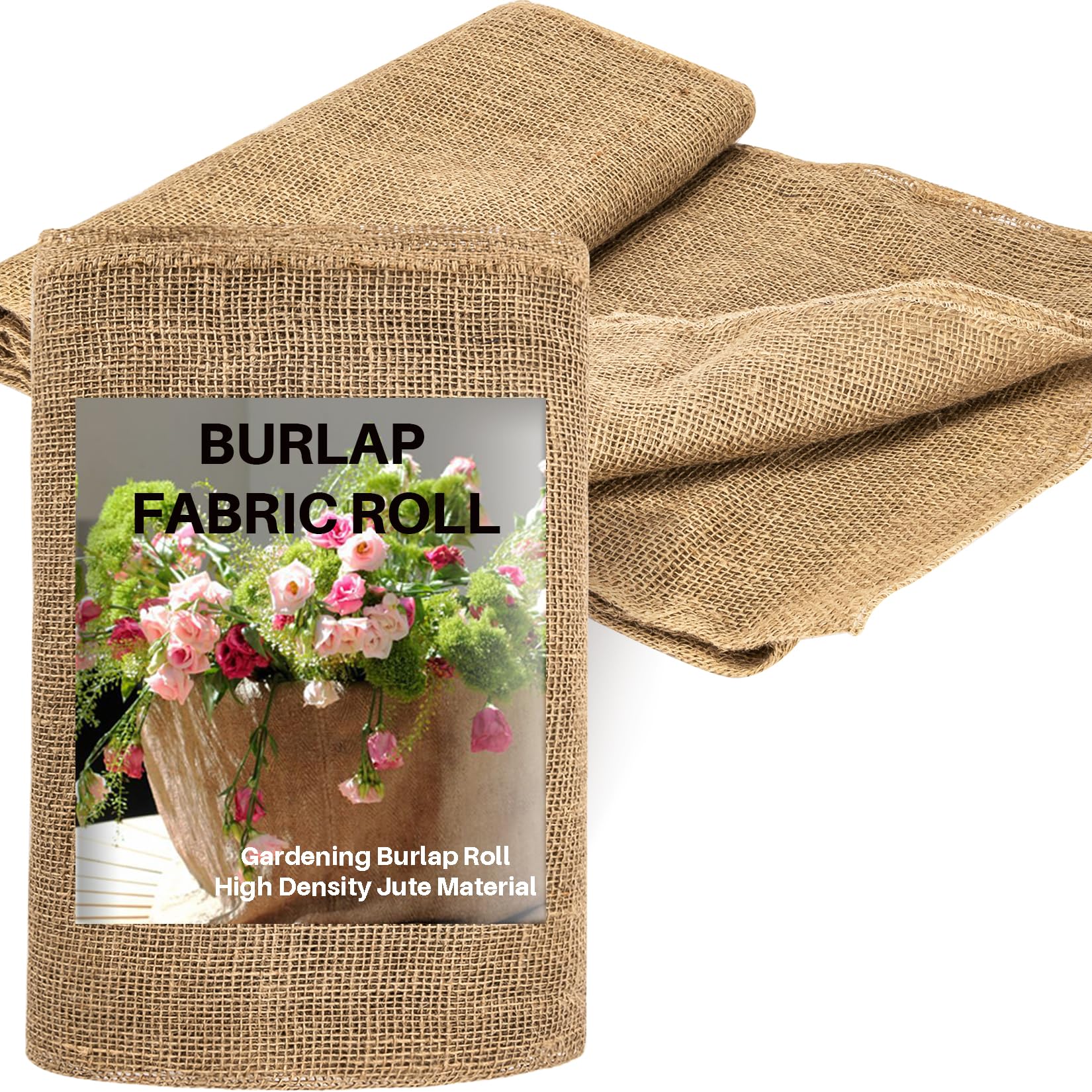Burlap Fabric Roll - Garden Burlap Fabric Roll 40" X 13 Feet Natural Burlap Material Fabric Roll Trees Fabric Burlap Tree Wrap Outdoor Plant Jute Fabric Burlap Rolls for Crafts Gardening Decor