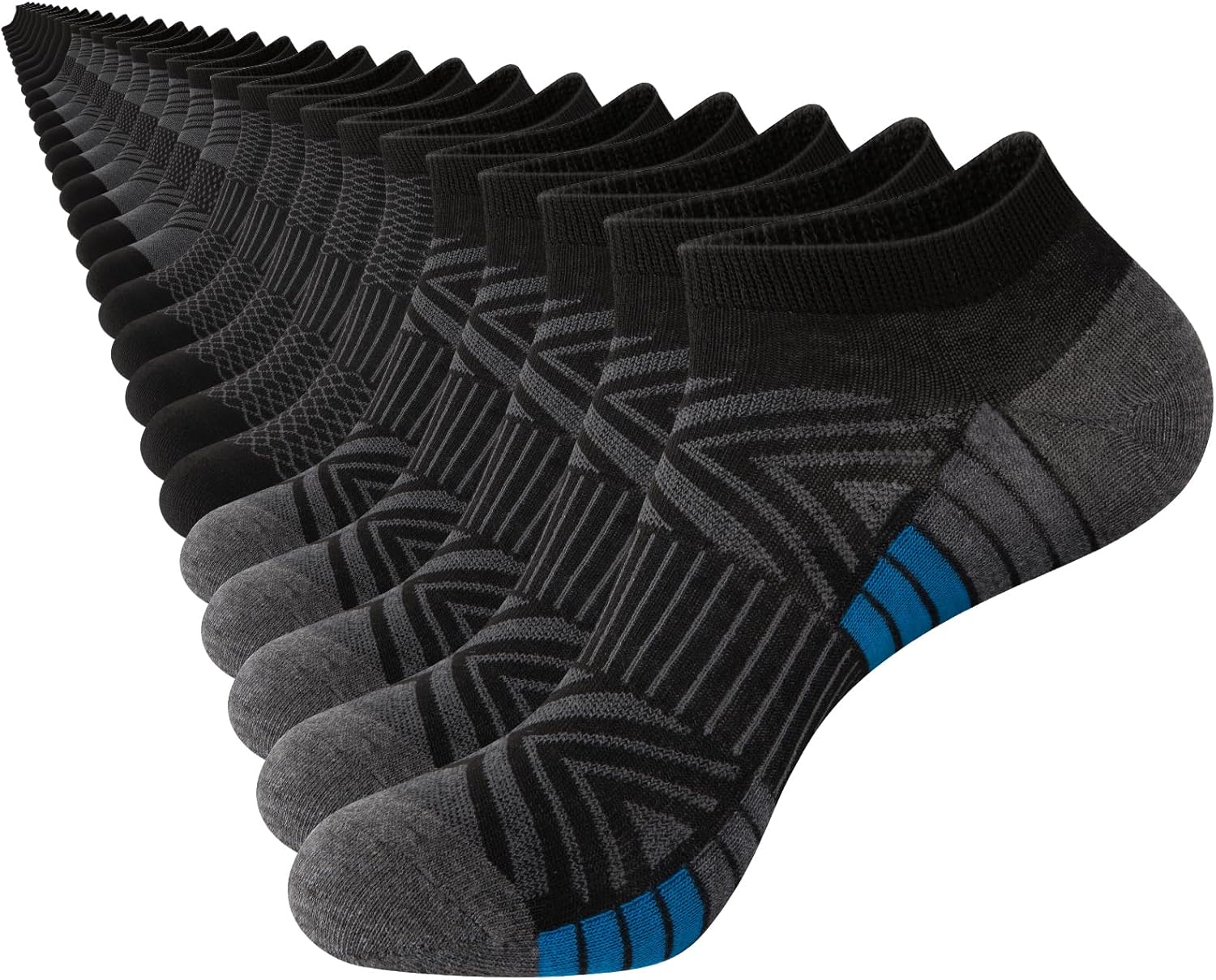 30 Pairs Mens No Show Socks -Lightweight Thin Low Cut Ankle Socks Size 8-12 Bulk Pack