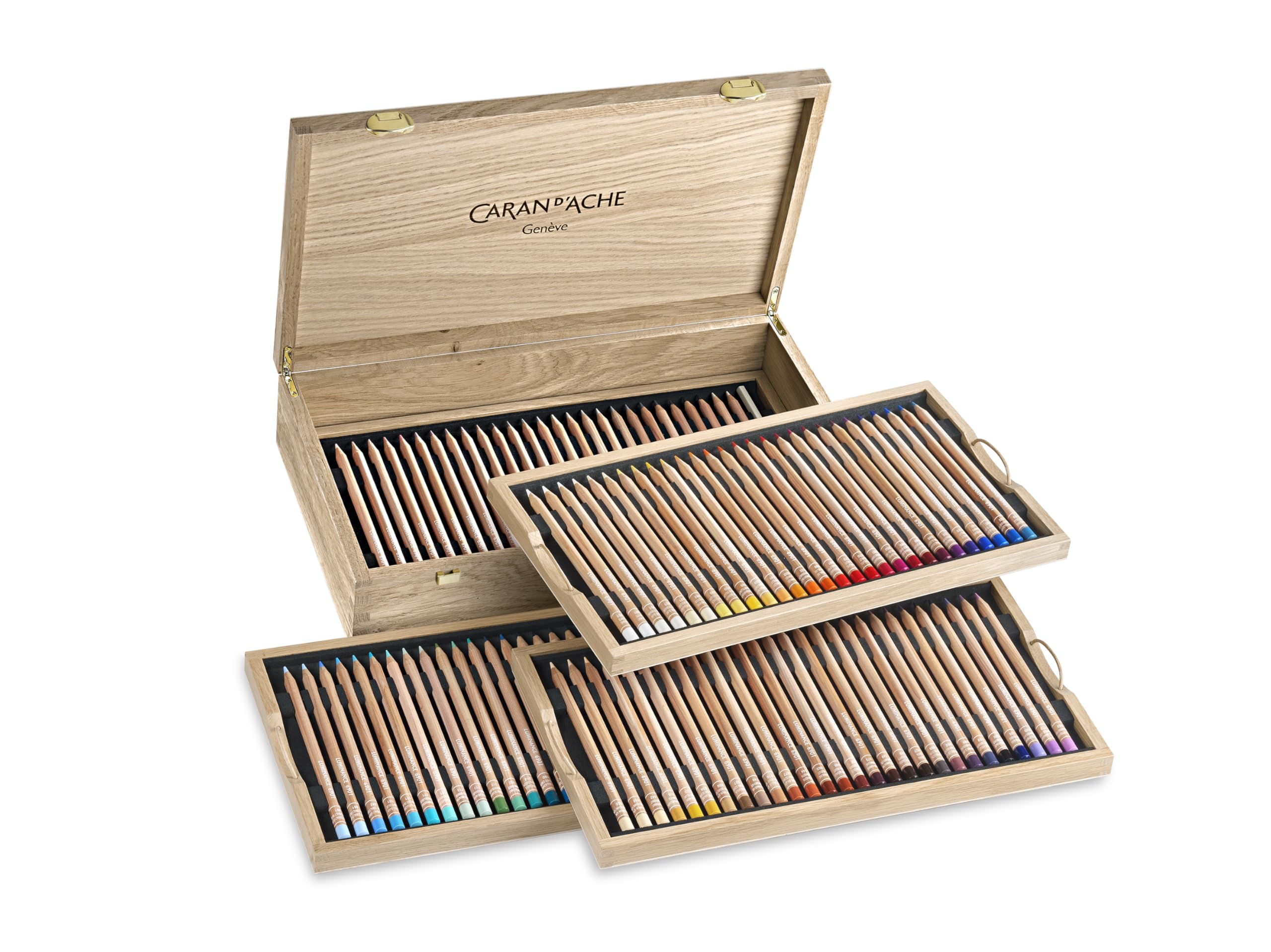 Caran d'Ache LUMINANCE 6901™ Wooden Box of 100 Pencils, Light Oak