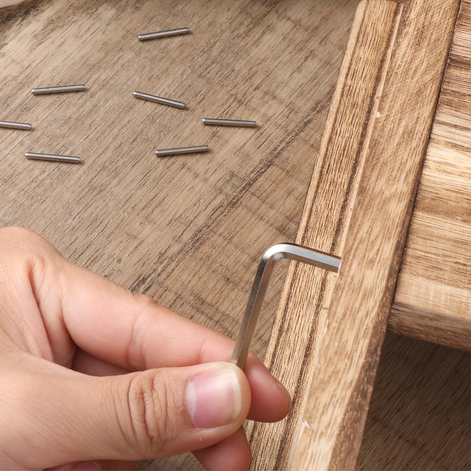 Self Closing Door Hinges Tension Pin Replacement Kit, 35pcs Stainless Steel Shelf Pins and 4pcs Hex Wrenches, Metal Dowel Pegs Shelf Support Pins for Automatic Closing of Door Hinges on Garage Doors