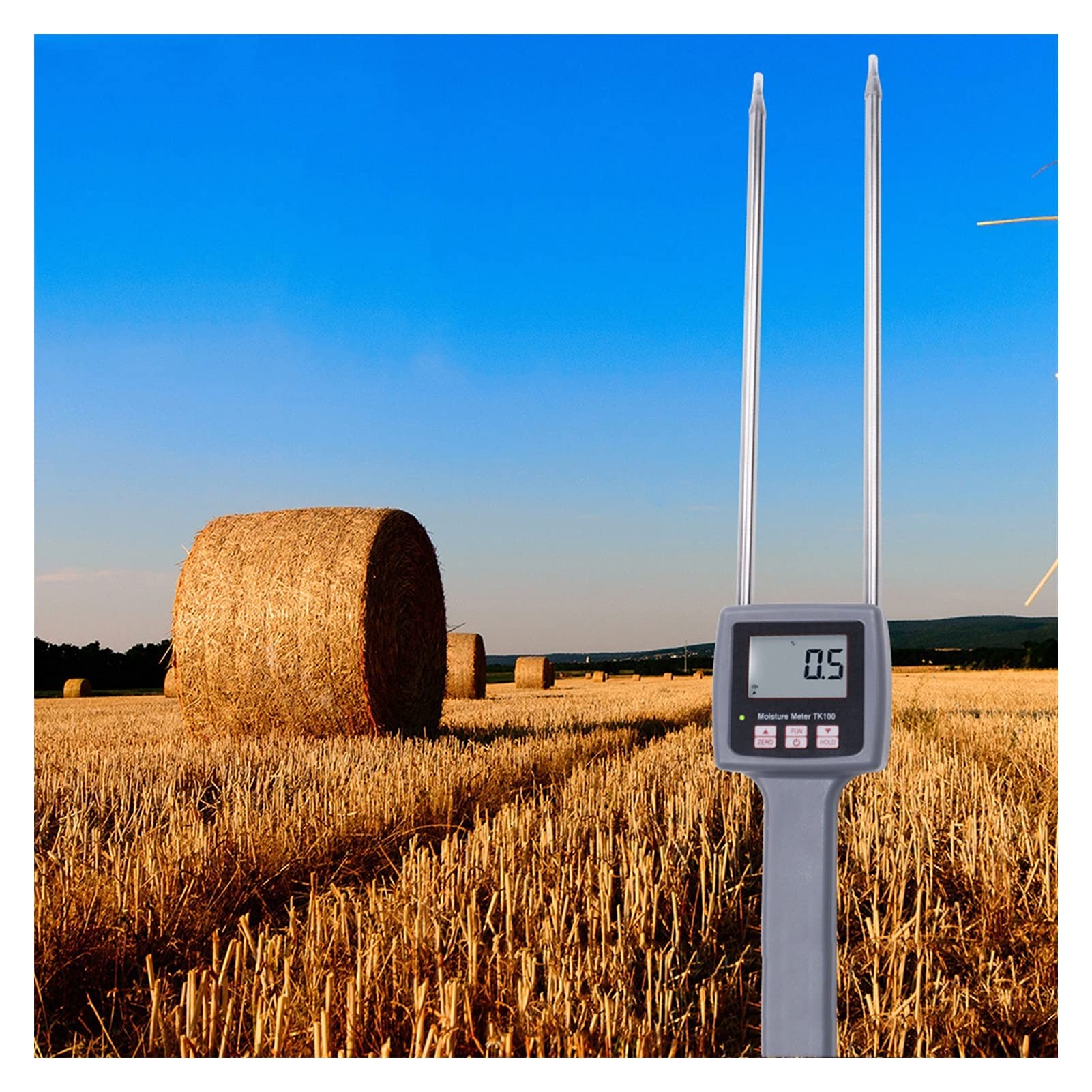 Medidor de humedad Medidor de humedad de la pantalla digital Leymus chinensis medidor de humedad multifuncional forraje de grano medidor de humedad medidor Lecturas precisas