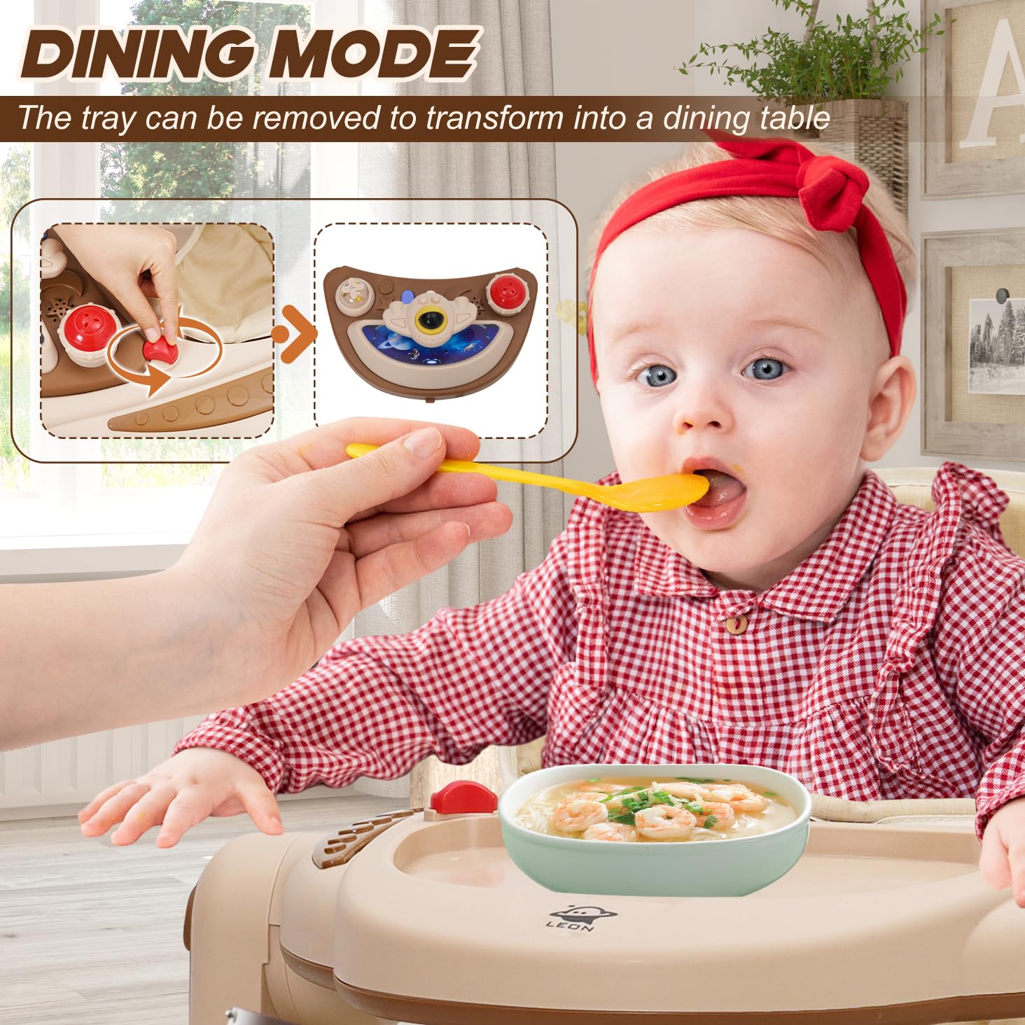 Baby Lauflernhilfe,Baby Walker 4-stufige Höhenverstellbar mit Musikablage und Spielcenter,Lauflernwagen mit Leisen 360°-Laufrädern,Lauflernwagen für Kinder von 9 bis 18 Monaten