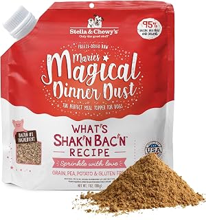 Stella & Chewy's Freeze-Dried Raw Marie's Magical Dinner Dust Bacon Dog Food Topper - Organic Fruits & Veggies for Picky Eaters 7oz